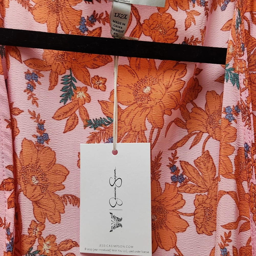 Jessica Simpson Vibrant Floral Kimono Top - Picture 3 of 5
